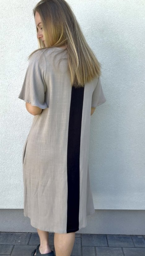 šaty ALEX - různé barvy - Barva: béžová, Velikost: S