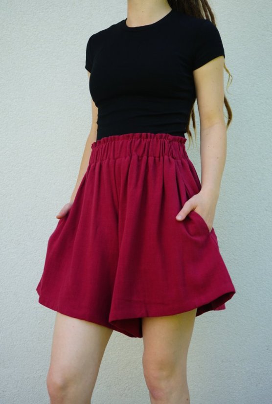 šortky AURI - různé barvy - Barva: bordó, Velikost: L