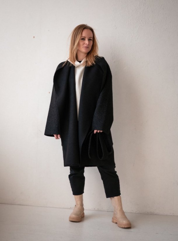 paleto LORA (bouclé) - black - Velikost: S/M