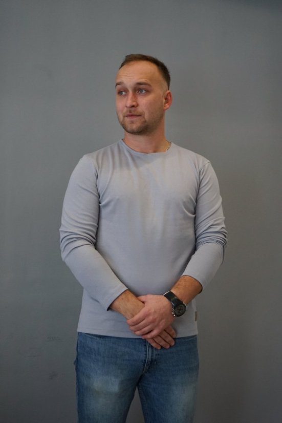 tričko LEO dlouhý rukáv - light grey