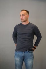 tričko LEO dlouhý rukáv - dark grey