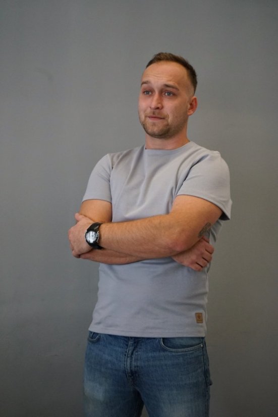 tričko LEO krátký rukáv - light grey - Velikost: L