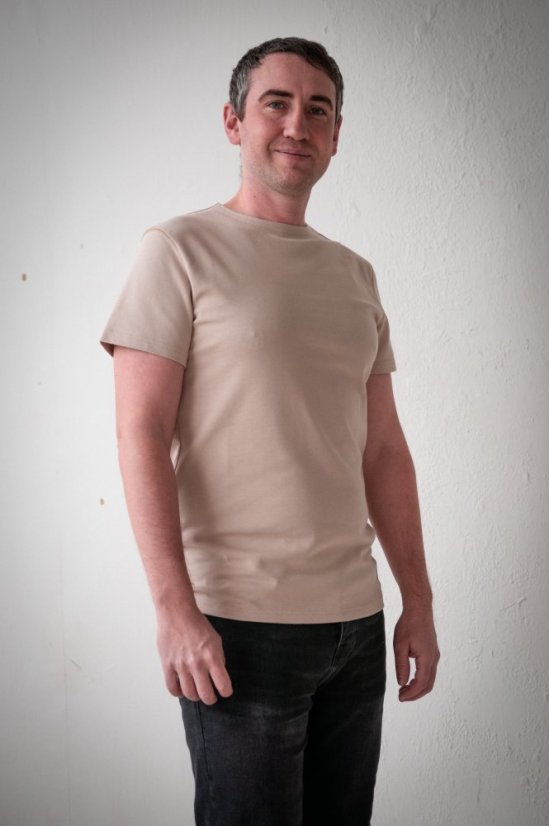 tričko LEO krátký rukáv - beige - Velikost: L