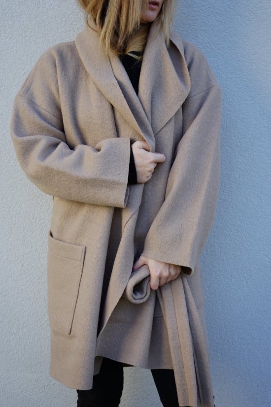paleto LORA (wool) - beige - Velikost: S/M
